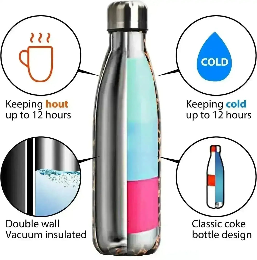 Gibo Wooden Finish Insulated Stainless Steel Water Bottle 500ml