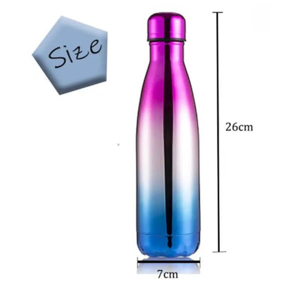 GIBO Gradient Chrome Stainless Steel Water Bottle 500ml