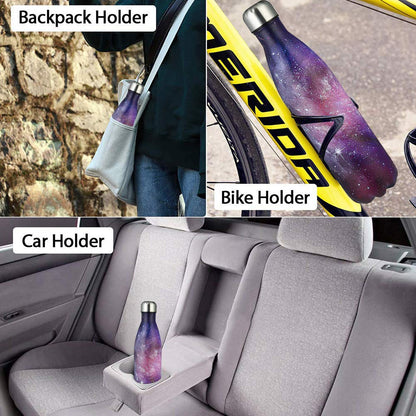 MELANIE'S POWER 34oz Galaxy Vacuum Insulated Water Bottle 500ml Children Double Wall Stainless Steel Bottle Leak Proof Hot & Cold Sports Drinks Bottle for Camping Cycling(Galaxy Purple)