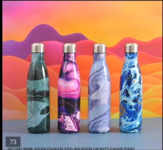 500ml High Quality Double-Wall Insulated Vacuum Flask Stainless Steel Water Bottle BPA Free Thermos for Sport Water Bottles Coke, Keeps Hot/Cold Drinks for 8 Hours (Blue Galaxy with white Dots)