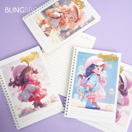 Kawaii Girl Spiral - Notebook Journal