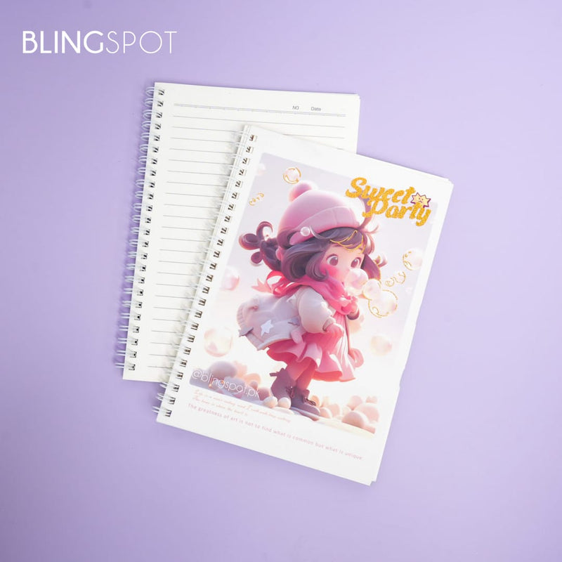 Sweet Party Kawaii Girl Spiral Notebook Journal