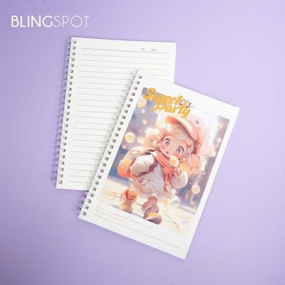 Sweet Party Kawaii Girl Spiral Notebook Journal