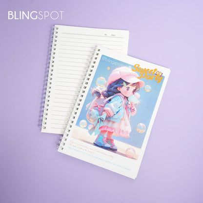 Sweet Party Kawaii Girl Spiral Notebook Journal