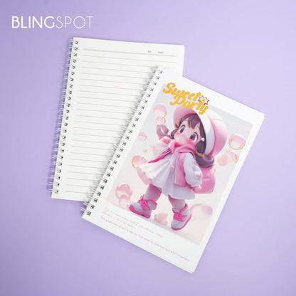 Sweet Party Kawaii Girl Spiral Notebook Journal