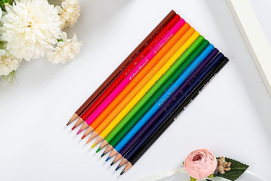 Living Coral Art Premium Coloring Pencils for Kids, 12 different assorted colors, Writing, Drawing, Illustration, Non-Toxic