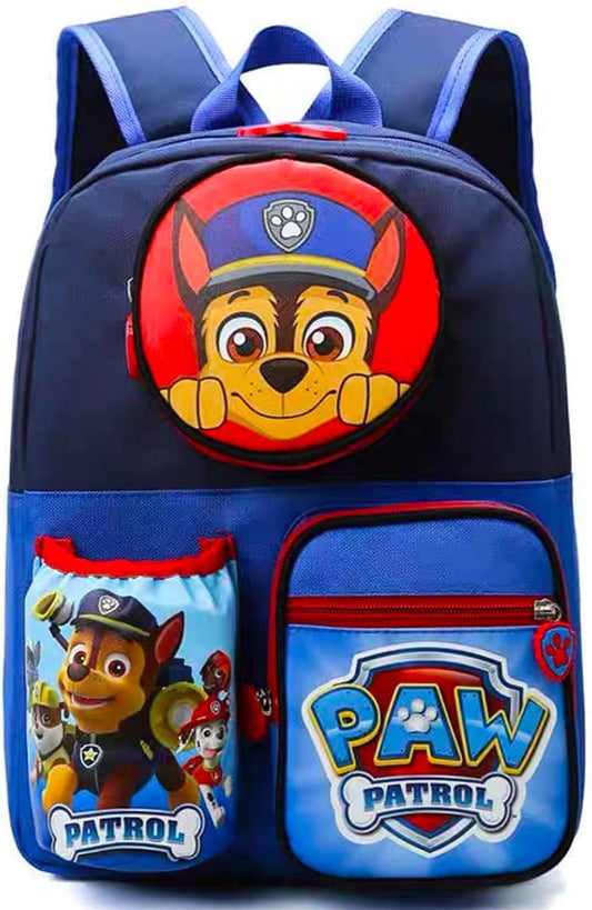 Kids Backpack Chase School Bag, Junior Backpack School Bag with Water Cup Bag Chase Blue Bag Merchandise Gifts