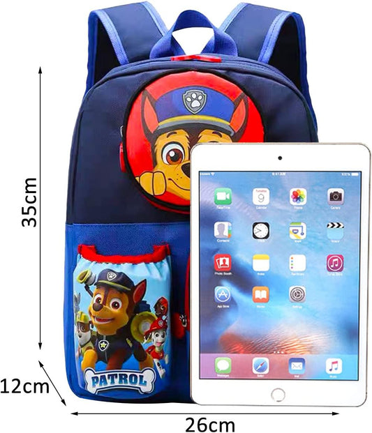 Kids Backpack Chase School Bag, Junior Backpack School Bag with Water Cup Bag Chase Blue Bag Merchandise Gifts