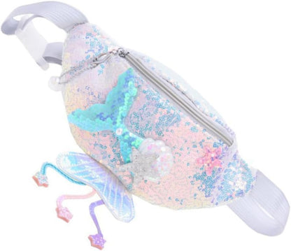 CALLARON Girl's Fashionable Sequin Chest Bag Mermaid Boys and Girls Fanny Pack Adorable Cartoon Design Sparkling Accents for Outings