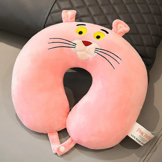 Pink Panther U-shaped Neck Pillow for Travel, Train, Airplane, and Car Use - Neck Support for Women