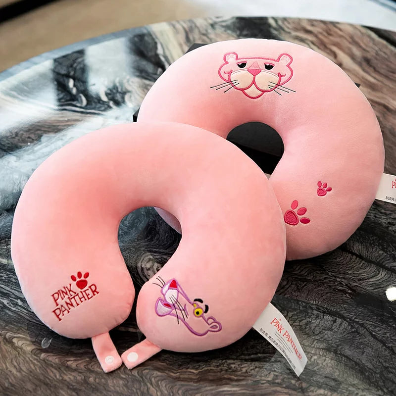 Pink Panther U-shaped Neck Pillow for Travel, Train, Airplane, and Car Use - Neck Support for Women