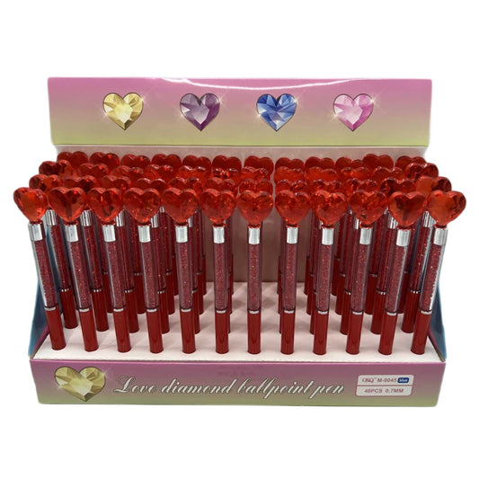 Gueevin Valentine's Day Heart Pens LED Black Ink Valentine's Day Pens Glow in the Dark Pink Red Pens with Cards for Teachers Students Kids Valentines Gifts Party Favors School Office Supplies