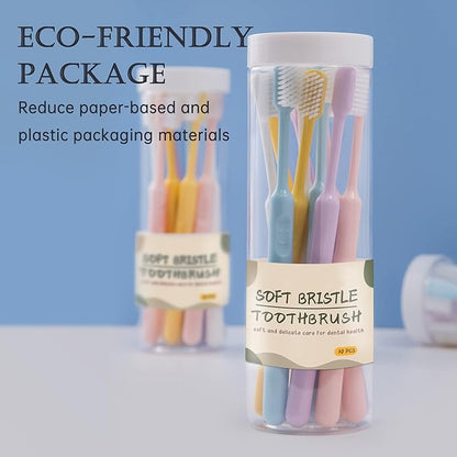 MAKINGTEC 10 pcs Soft Toothbrushes in Eco-Friendly Packaging Adults Travel Soft Manual Toothbrushes Medium Extra Clean Toothbrush for Sensitive Teeth Pregnant Women Elderly Kids Seniors