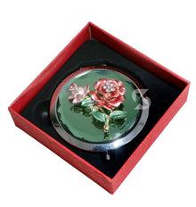 Compact Pocket Mirror, Vintage Floral Design, Folding Travel Mirror