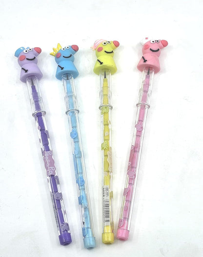 Peppa Pig Character Push Pencil with Cute Topper