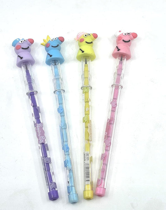 LORD'S TOWN Superhero Lead Pencil for Kids Colorful Push-up Pencil for School Gift Fancy Pencils for Girls, Pencil for Birthday Return Gifts for Kids, Lead Pencil(4 pcs) (Girls Superhero Pencil)