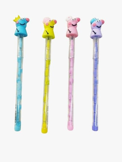 Peppa Pig Character Push Pencil with Cute Topper