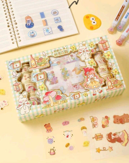 Washi Tape With 10 Sticker Set Big