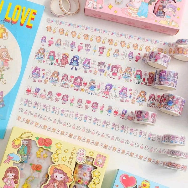 Washi Tape With 10 Sticker Set Big