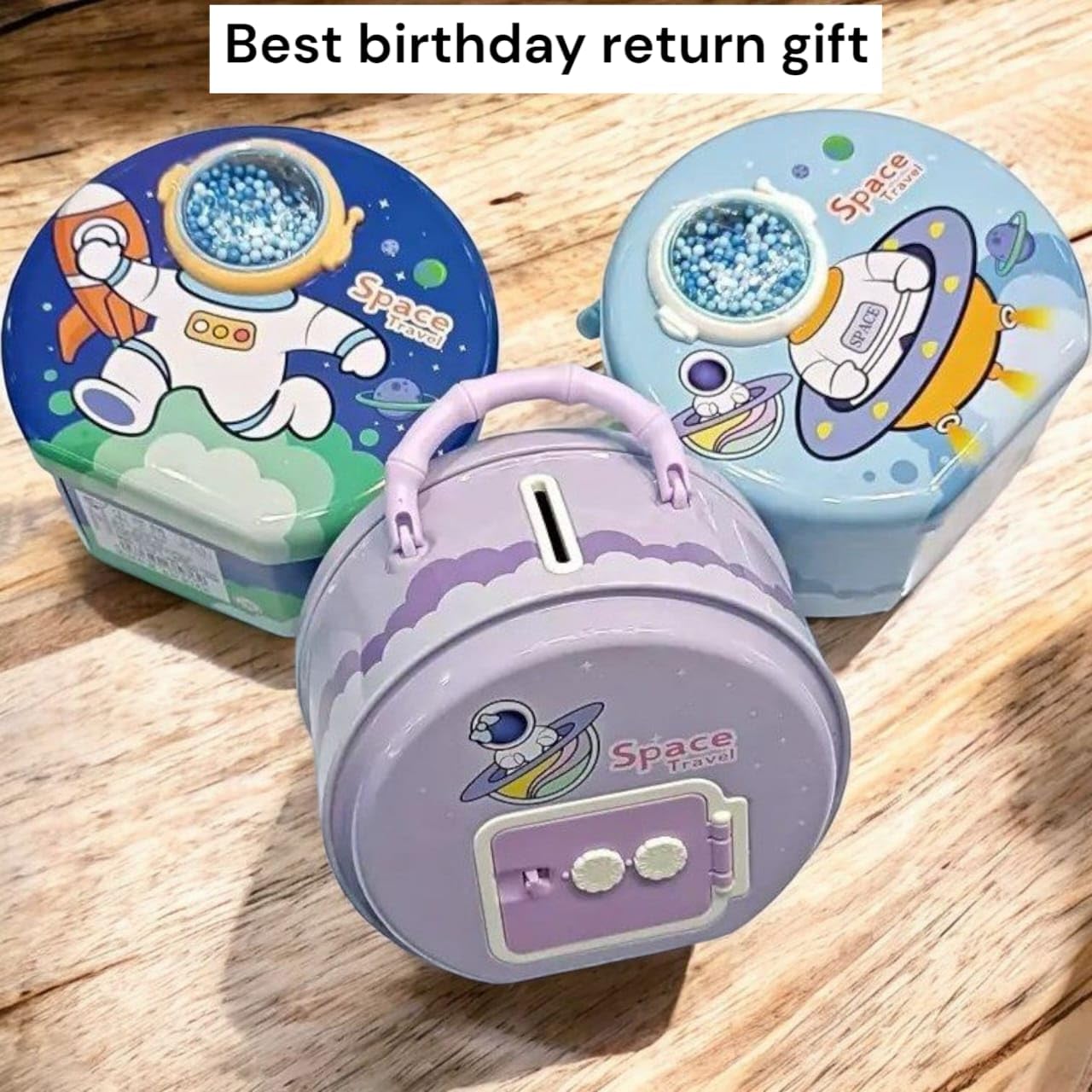 Space Travel Metal Piggy Bank with Password Lock