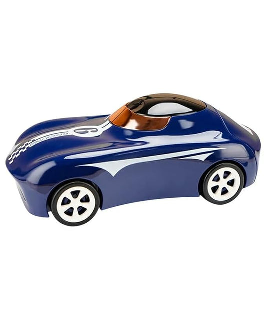 Cots and Cuddles Sports Car Shape Tritan Material 280ml Leak Proof Sipper Water Bottle for Kids (Navy Blue)