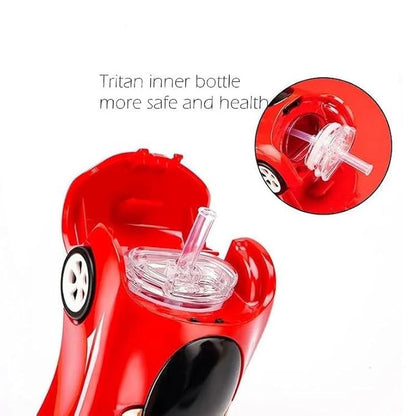 Cots and Cuddles Sports Car Shape Tritan Material 280ml Leak Proof Sipper Water Bottle for Kids (Navy Blue)