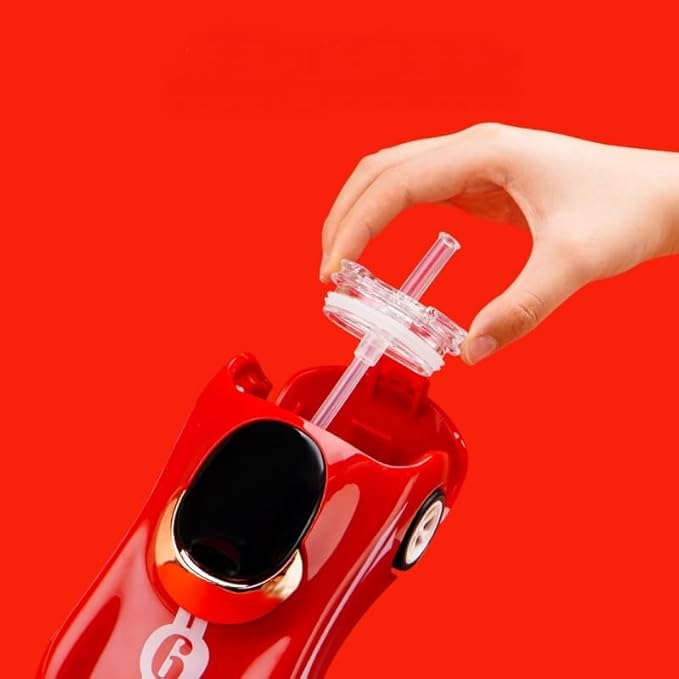 Car Shaped Kids Sipper Water Bottle 280ml — Leak Proof with Straw