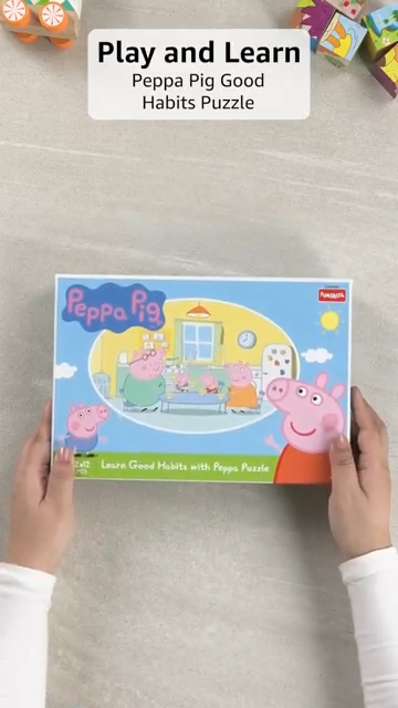Funskool-Peppa Pig Good Habits 2In1,Educational,2x12 pieces,Puzzle,for 3 year Old Kids and above,Toy