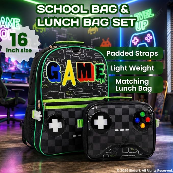 Gaming Controller Design School Backpack