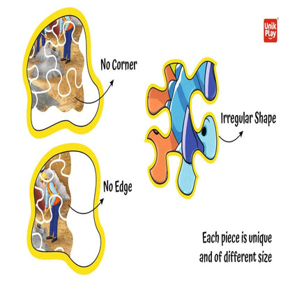 UnikPlay Go Crazy Jigsaw Puzzle for Kids and Adults | Attractive Cartoon Print Puzzle with 2 Puzzle Trays for Age 6 to 99 Years-180 Pcs-(Unicorn)