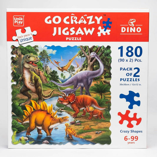 UnikPlay Go Crazy Jigsaw Puzzle for Kids and Adults | Attractive Cartoon Print Puzzle with 2 Puzzle Trays for Age 6 to 99 Years-180 Pcs-(Unicorn)