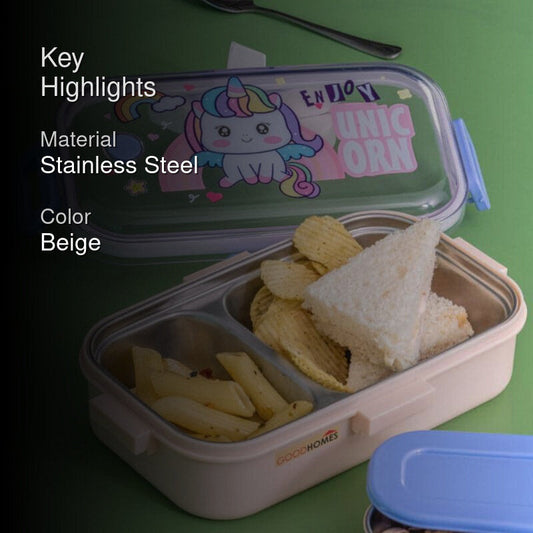 Unicorn Blink Kids Lunch Box With Container & Spoon - 700 ML