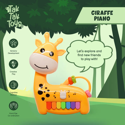 Giraffe Musical Piano Toy with Glowing Keys and 6 Play Modes
