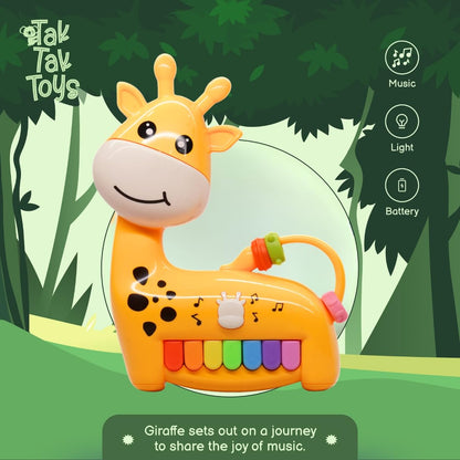 Giraffe Musical Piano Toy with Glowing Keys and 6 Play Modes