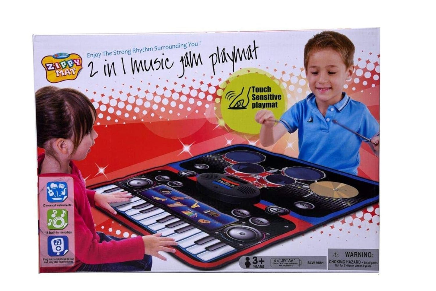 2-in-1 Musical jam playmat (Carpet Piano), Musical Toy for Kids Above 3 Years (Multi-Color)- Multi Color