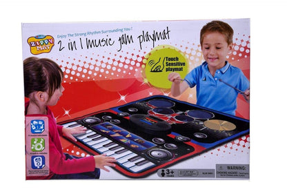 2-in-1 Musical jam playmat (Carpet Piano), Musical Toy for Kids Above 3 Years (Multi-Color)- Multi Color