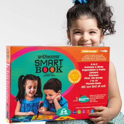 goDiscover Interactive Smart Book Series with Talking Pen | Set of 9 Fun Educational Books with Alphabets, Numbers, Colours, & More | Fun Learning Activity Toy for 2–4 Year Kids