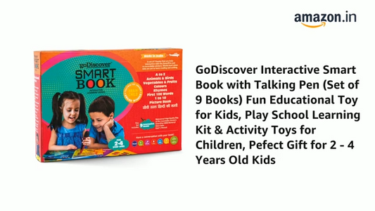 goDiscover Interactive Smart Book Series with Talking Pen | Set of 9 Fun Educational Books with Alphabets, Numbers, Colours, & More | Fun Learning Activity Toy for 2–4 Year Kids