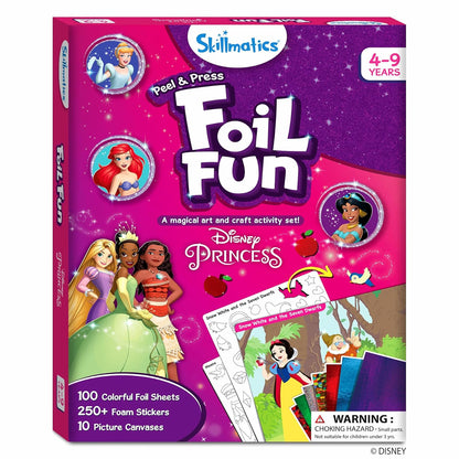 Skillmatics Foil Fun - Disney Princess, Mess-Free Art & Craft Kits for Kids, DIY Creative Activity, Gifts for Boys & Girls Ages 4, 5, 6, 7, 8, 9