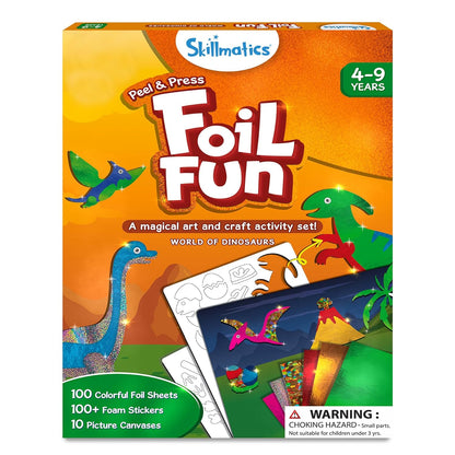 Skillmatics Foil Fun - Dinosaurs, No Mess Art for Kids, Craft Kits & Supplies, DIY Creative Activity, Travel Toys, Gifts for Boys & Girls Ages 4, 5, 6, 7, 8, 9
