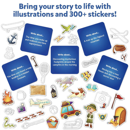 Skillmatics Storybook Art Kit - Create Adventure Stories, DIY Craft & Writing Kit with 300+ Stickers, Scrapbooking & Journal Activity, Gifts for Kids Ages 5, 6, 7, 8, 9, 10