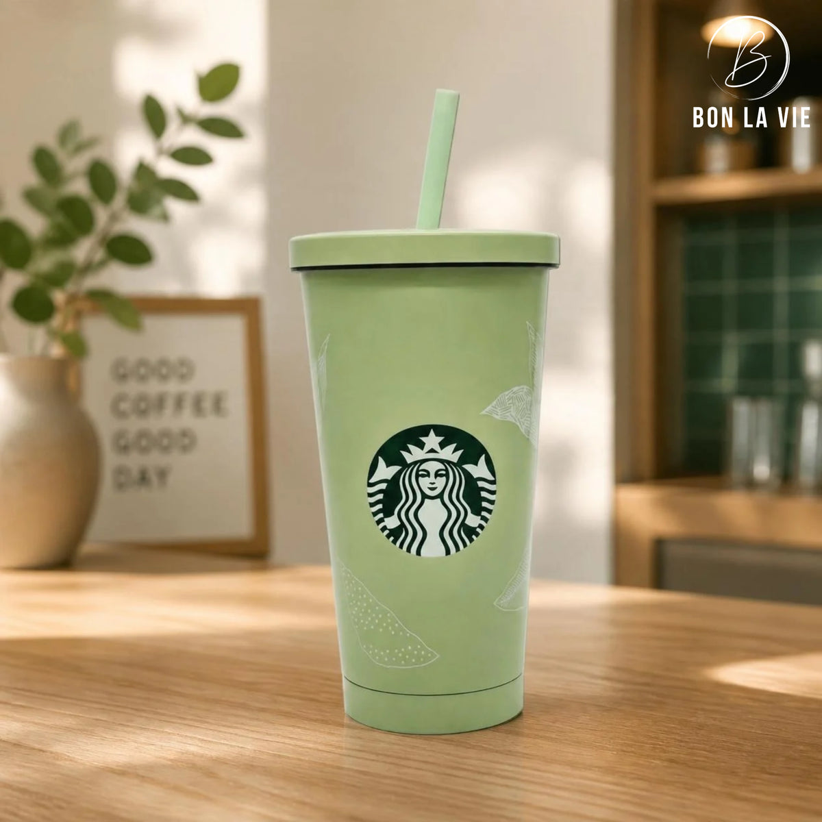 Starbucks Stainless Steel Cold Cup Tumbler with Straw – Matcha Green