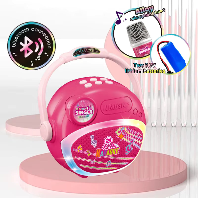 Karaoke  Speaker with 2 Wireless Microphone - Pink