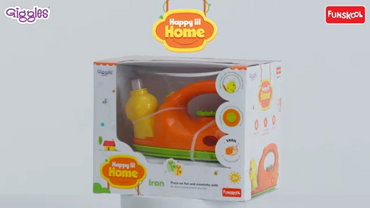 Funskool Giggles Playset Happy Lil Home-Iron, Snail Inspired Pretend Role-Play Toy with Electronic Lights & Sounds, for Kids 3 Year Old & Above.