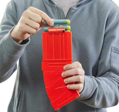 Nerf DinoSquad Rex-Rampage Motorized Dart Blaster, 10-Dart Clip, 20 Official Darts, 10-Dart Storage- T-Rex Dinosaur Design - Multicolor