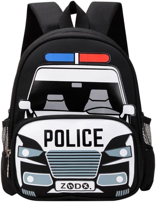 Cool Police Car Backpack, Boys, Bag, Nursery School, Kindergarten, Kids, Working Car