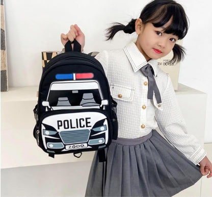 Cool Police Car Backpack, Boys, Bag, Nursery School, Kindergarten, Kids, Working Car