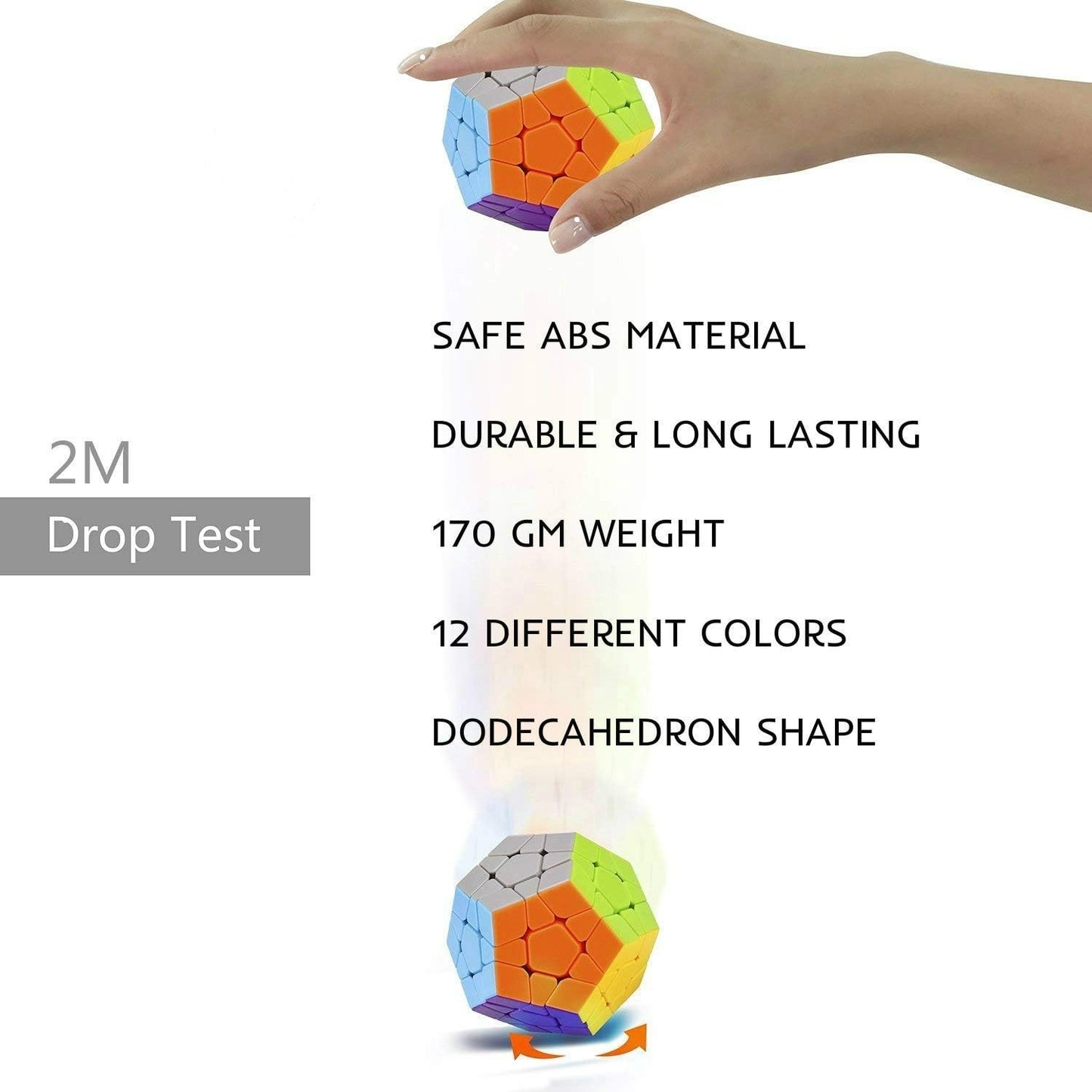 Bluebell Shengshou Sticker Less Megaminx Speed Cube Sticker Less Smooth Puzzle Cube for Kids (Color May Vary) (Multi Color)