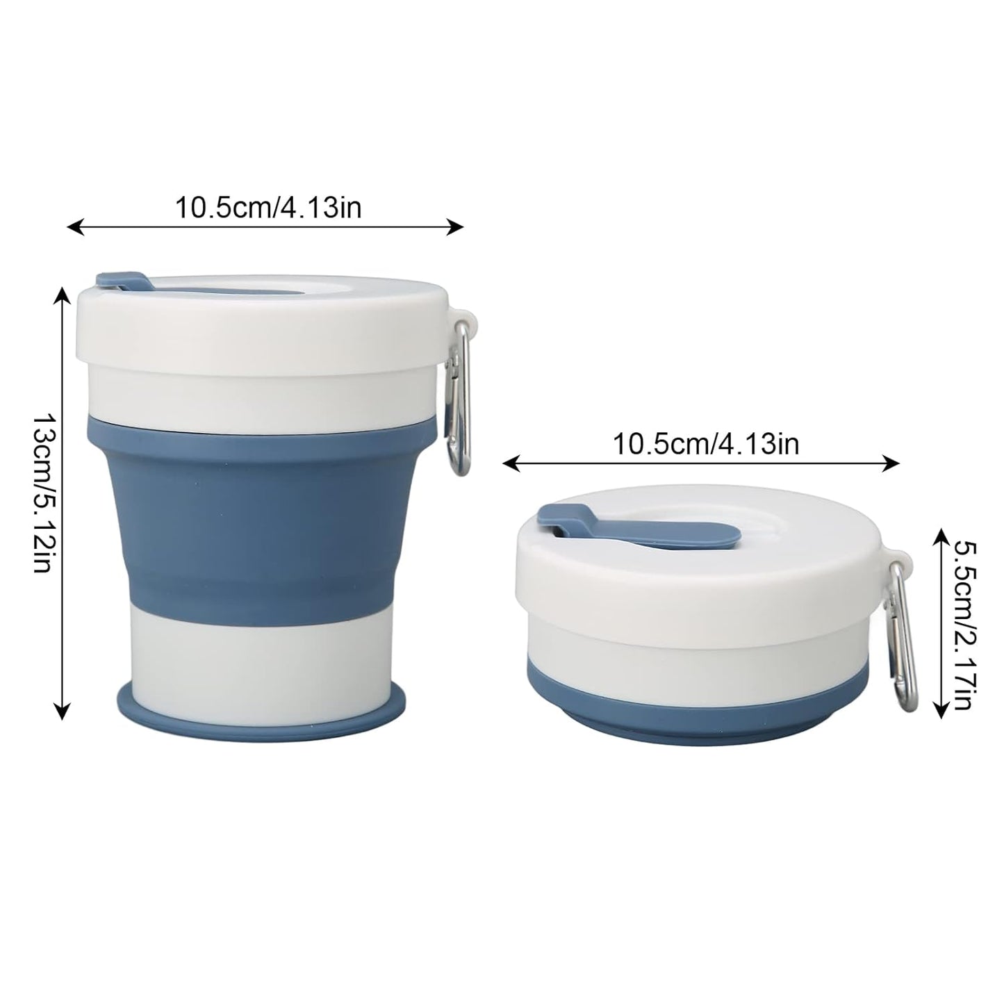 Silicone Gel Mug, Sports Foldable Mug Fashion Easy-to-Fold Blue Silica Gel for Business Office Family Travel