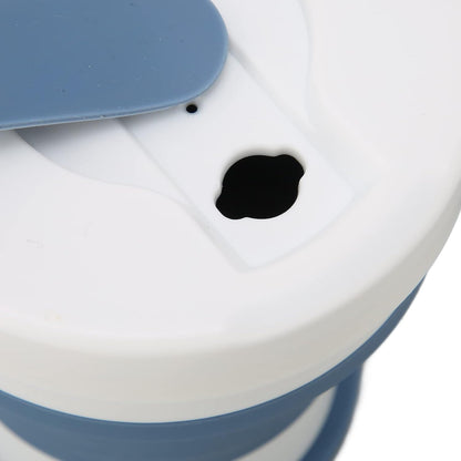 Silicone Gel Mug, Sports Foldable Mug Fashion Easy-to-Fold Blue Silica Gel for Business Office Family Travel
